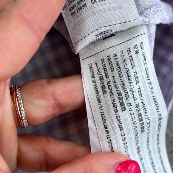 Hollister Purple Lavender Gingham Check Bare Structured Mini Dress Size XS - Picture 10 of 13